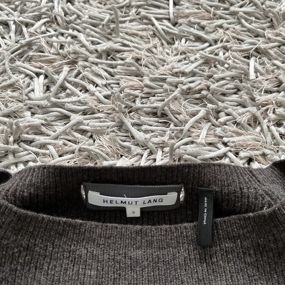 Helmut Lang Sweater Tie-Detailed Ribbed Wool / Cashmere Sz Small❤️ - Picture 6 of 10